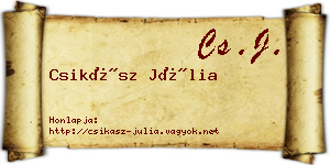 Csikász Júlia névjegykártya